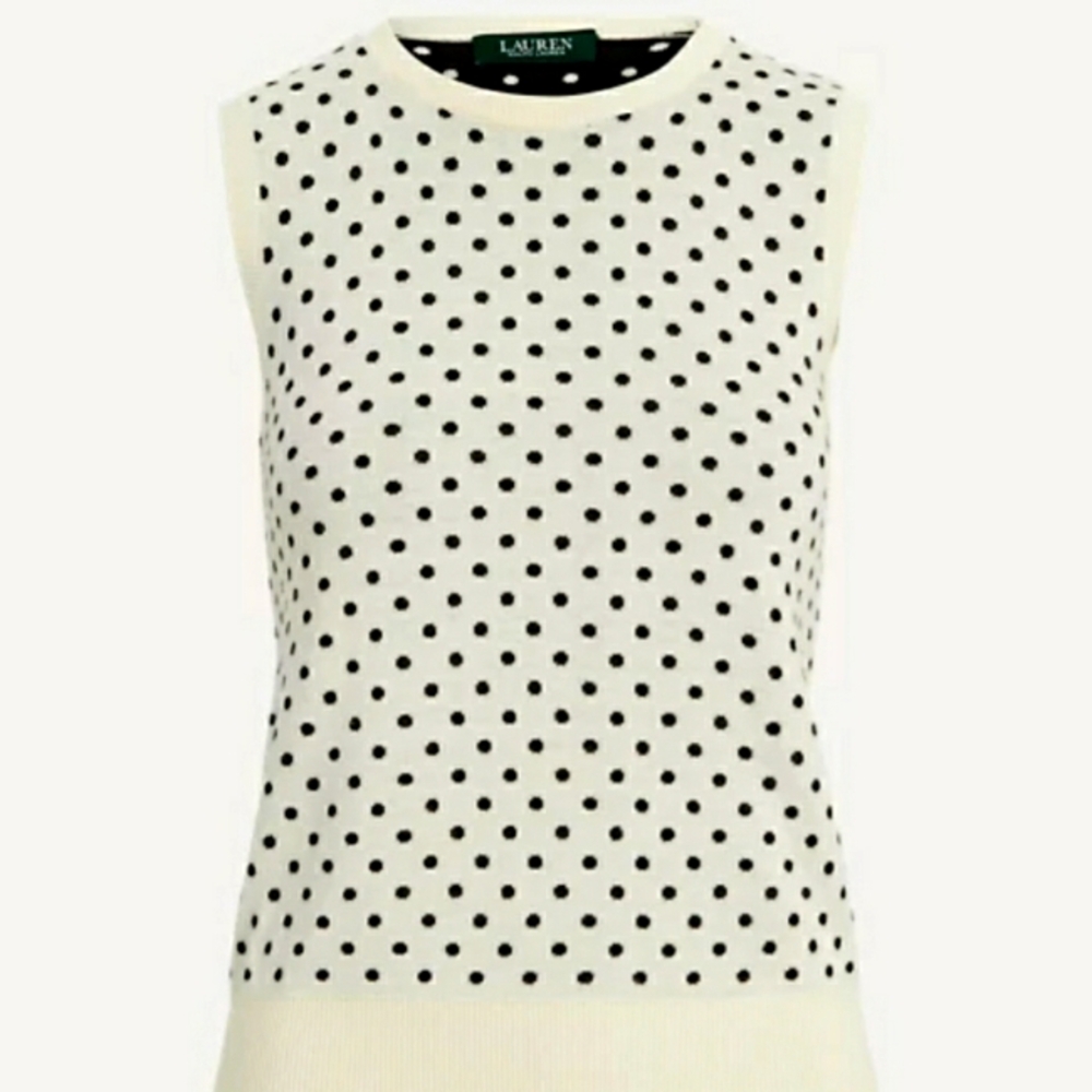 Polka-Dot Cotton-Modal Sweater Vest